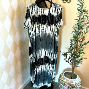 Tie Dye Maxi Dress with Side Slits